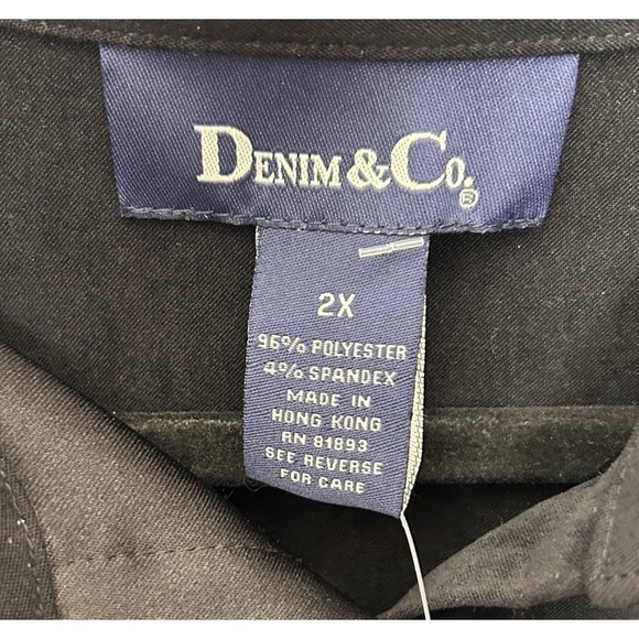Denim & Co. Women's Faux Suede Button Front Shirt Solid Black Plus Size 2X NWT - Picture 8 of 8